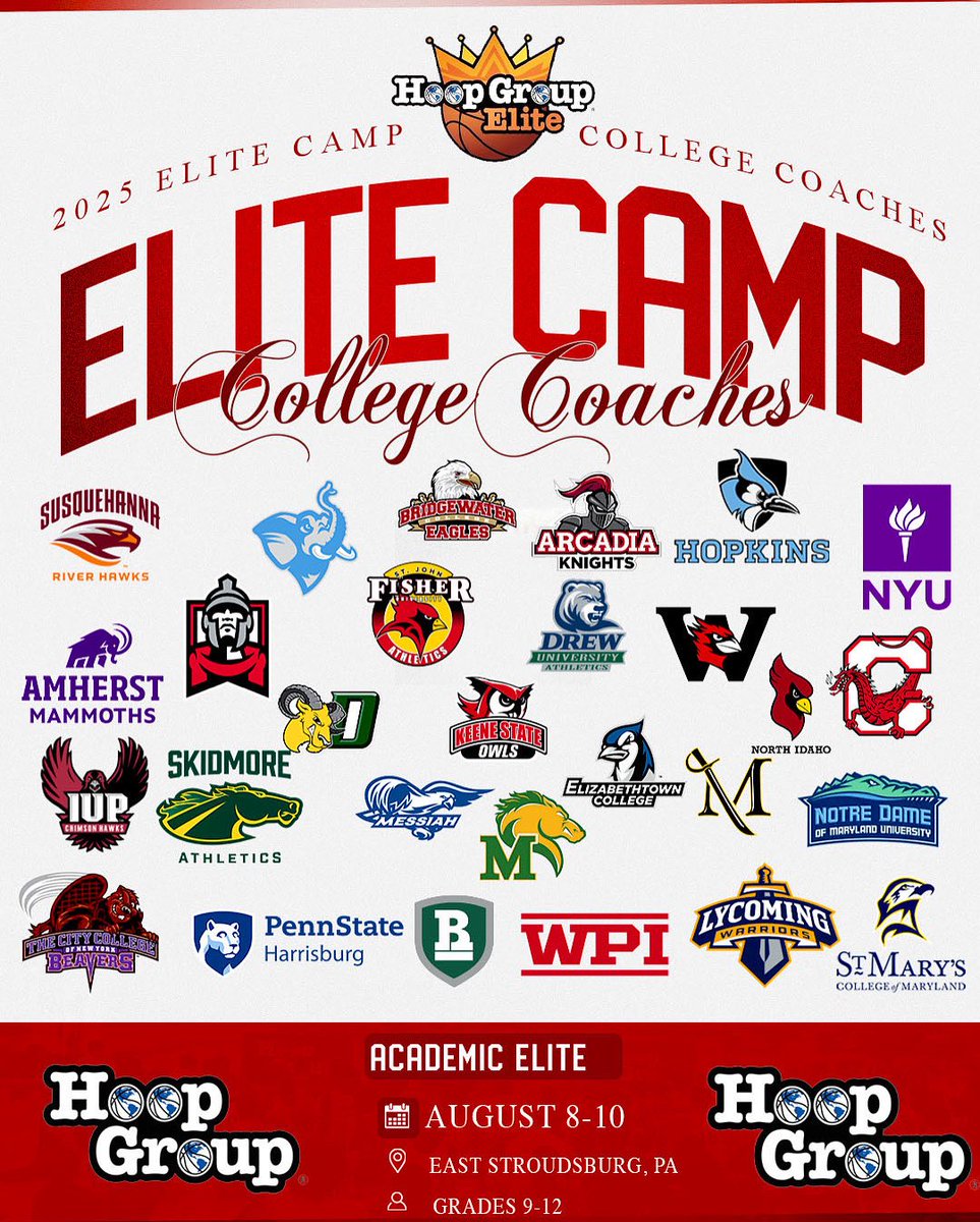 Hoop Group (@thehoopgroup) on Twitter photo π Pennsylvania Academic Elite Camp
π¨ One of the last chances for 2026βs to get seen by high level academic institutions.
π¨ One of the best campers to coaches ratios in the πΊπΈ
π± <a href="/HoopGroupEamonn/">Eamonn Mahar</a> for details !
π (Rising 9th-12th, 3.3 GPA REQUIRED)
register.hoopgroup.com/site/register/β¦ π Pennsylvania Academic Elite Camp
π¨ One of the last chances for 2026βs to get seen by high level academic institutions.
π¨ One of the best campers to coaches ratios in the πΊπΈ
π± <a href="/HoopGroupEamonn/">Eamonn Mahar</a> for details !
π (Rising 9th-12th, 3.3 GPA REQUIRED)
register.hoopgroup.com/site/register/β¦