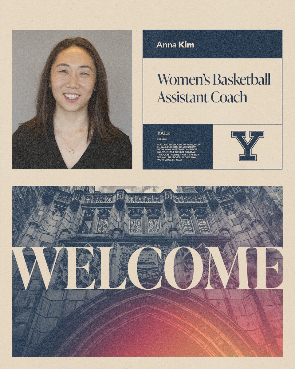 👋 Welcome our new assistant coach, Anna Kim!

🏀 Played professionally in Korea
🏀 1,000 point scorer at Long Beach State
🏀 Part of three 20 win seasons at Long Beach State

READ ➡️ tinyurl.com/5vvvsx5r

#ThisIsYale