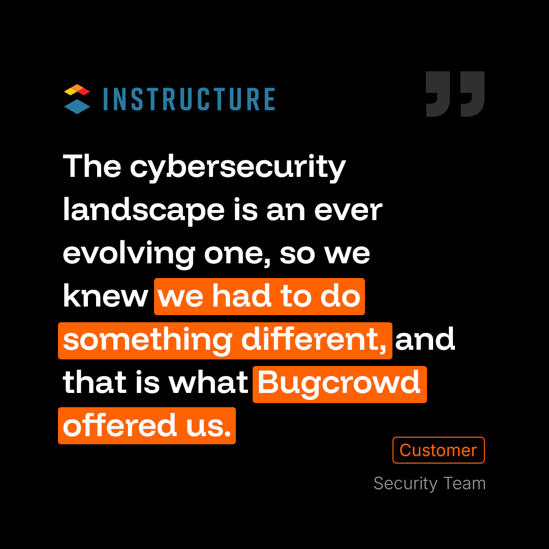Bugcrowd's tweet image. You don’t stand out by doing what everyone else is doing. 💁🏻‍♂️

Instructure made the switch, saw the difference, and 5x’d their growth with Bugcrowd. We’re proud to be the team they trusted. Check it out: bugcrowd.com/customers/inst… #Bugcrowd #IngenuityUnleashed #Cybersecurity