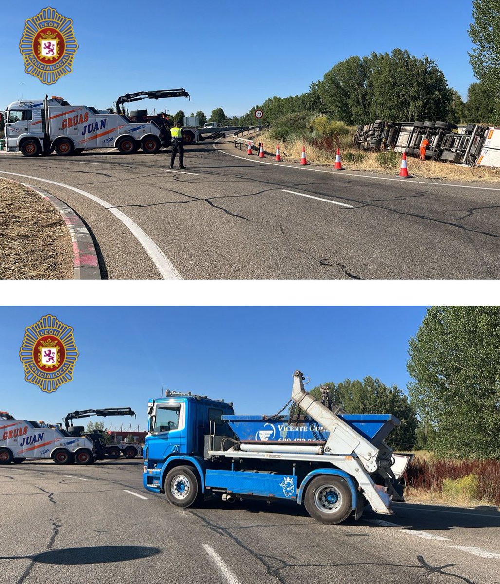 🚧 Corte de la LE 11 para retirar el camión volcado 

Tráfico restablecido, con normalidad, por agentes de #Tu092León

 #SeguridadVial 
#PolicíaLocalCercaDeTi