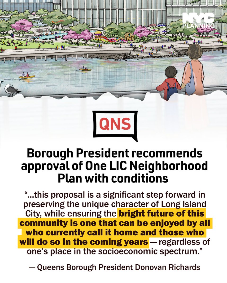NYC Planning (@nycplanning) on Twitter photo Thank you <a href="/QnsBPRichards/">Queens Borough President Donovan Richards</a> for your support of the #OneLIC Neighborhood Plan!
Through the plan, we can add thousands of homes, create new jobs and invest in a connected waterfront.
We can build a stronger, more resilient Long Island City for generations to come. Thank you <a href="/QnsBPRichards/">Queens Borough President Donovan Richards</a> for your support of the #OneLIC Neighborhood Plan!
Through the plan, we can add thousands of homes, create new jobs and invest in a connected waterfront.
We can build a stronger, more resilient Long Island City for generations to come.
