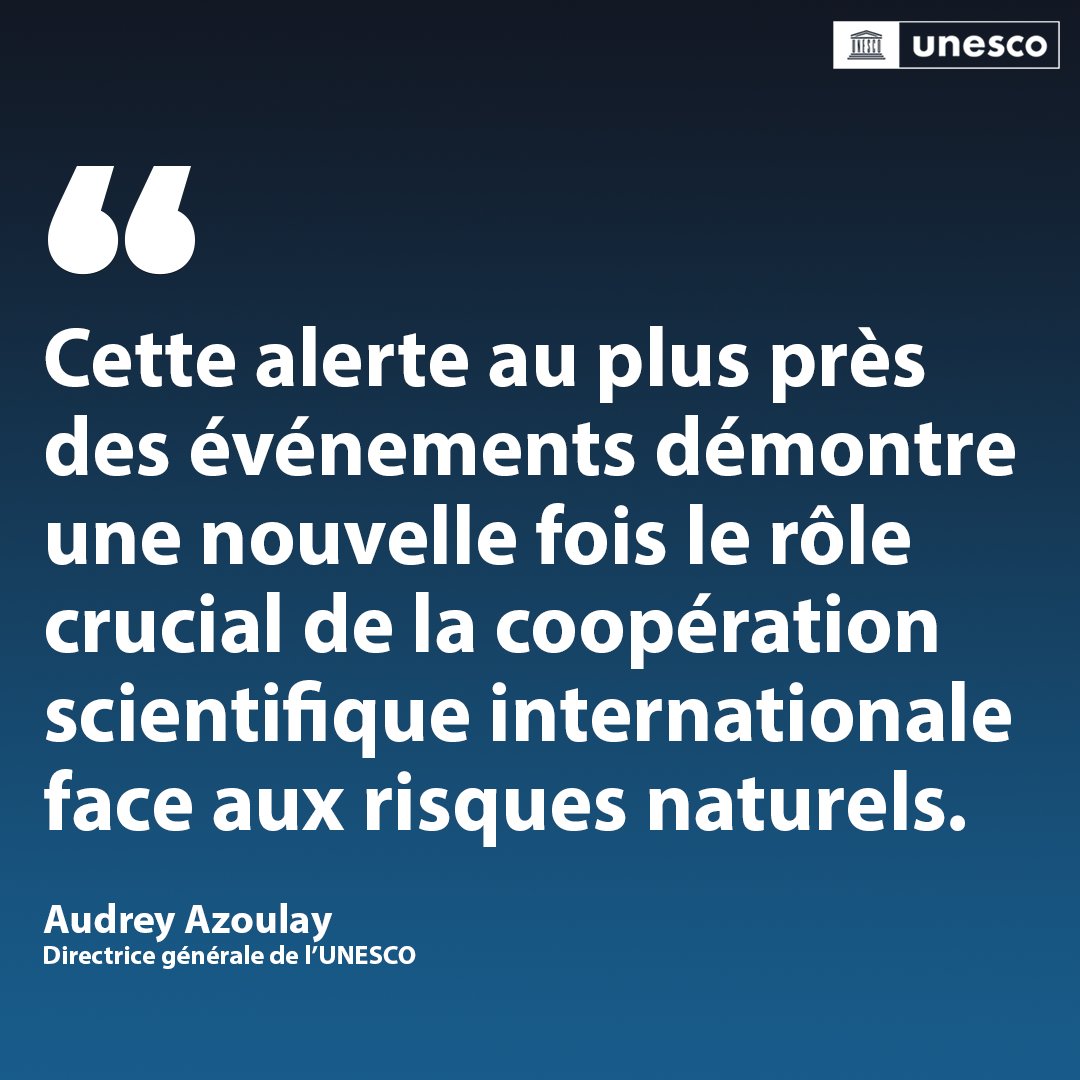 À la suite du puissant séisme survenu au large de la Russie, les systèmes d’alerte précoce de l’#UNESCO ont déclenché en seulement dix minutes une alerte au #Tsunami. 

Lisez notre communiqué de presse pour en savoir plus : unes.co/mkiefd