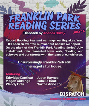 Great recap of July's Franklin Park Reading Series event from <a href="/KhaholiBailey/">Khaholi</a> at Zona Motel: zonamotel.substack.com/p/dispatch-the…