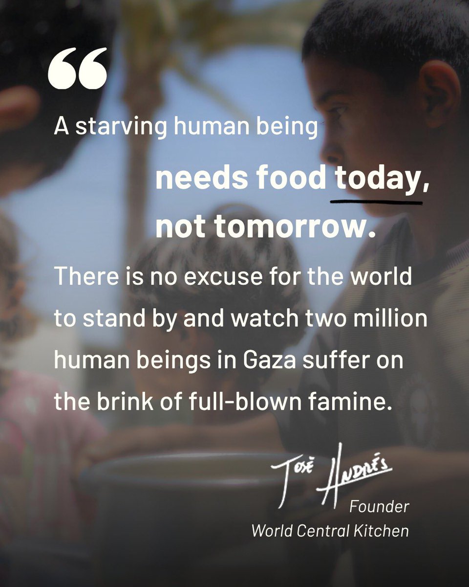 My op-ed in <a href="/nytimes/">The New York Times</a>: People of good conscience must stop the starvation in Gaza.

@wckitchen is cooking tens of thousands of meals per day…but we urgently need humanitarian corridors open and safe so that we can scale up to meet the need.

nytimes.com/2025/07/27/opi…