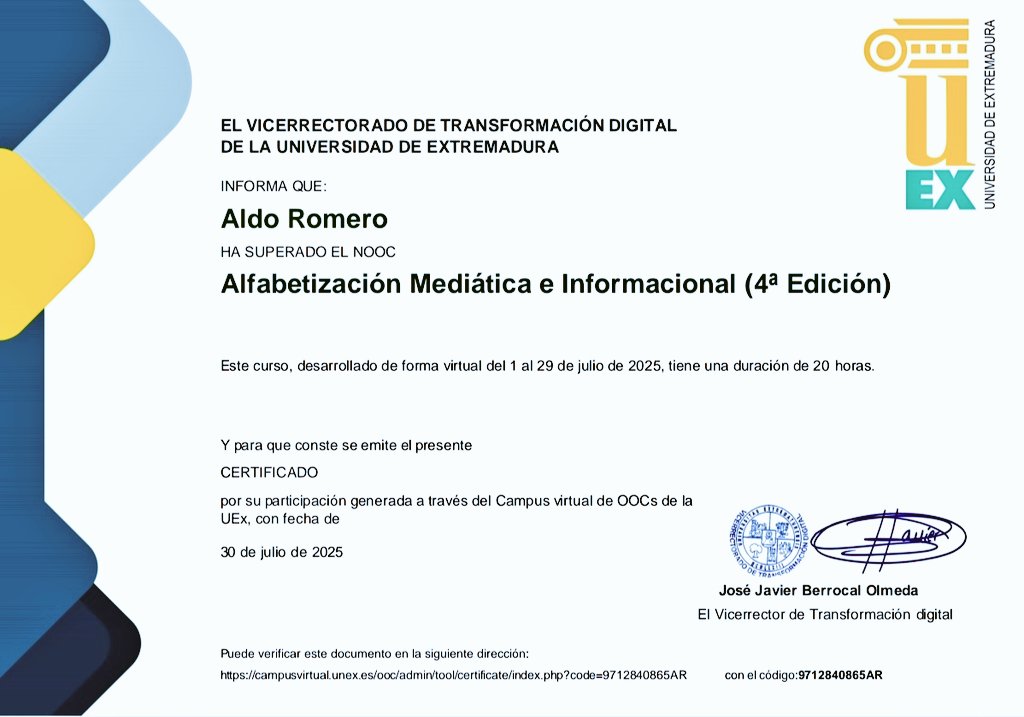 Gracias Universidad de Extremadura, <a href="/infouex/">UEx</a> por una formación de altísimo nivel en contenido e interacción. #RedAlfamed #EducaciónDigital