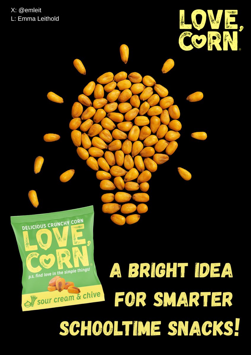 Emma Leeming Writes 💙 (@emleemingwrites) on Twitter photo Create posters that show why LOVE CORN is the ultimate lunchbox upgrade 🌽 A bright idea! 💡
@LoveCorn_Snacks #LoveCorn
<a href="/OneMinuteBriefs/">One Minute Briefs ⏱️</a> Create posters that show why LOVE CORN is the ultimate lunchbox upgrade 🌽 A bright idea! 💡
@LoveCorn_Snacks #LoveCorn
<a href="/OneMinuteBriefs/">One Minute Briefs ⏱️</a>