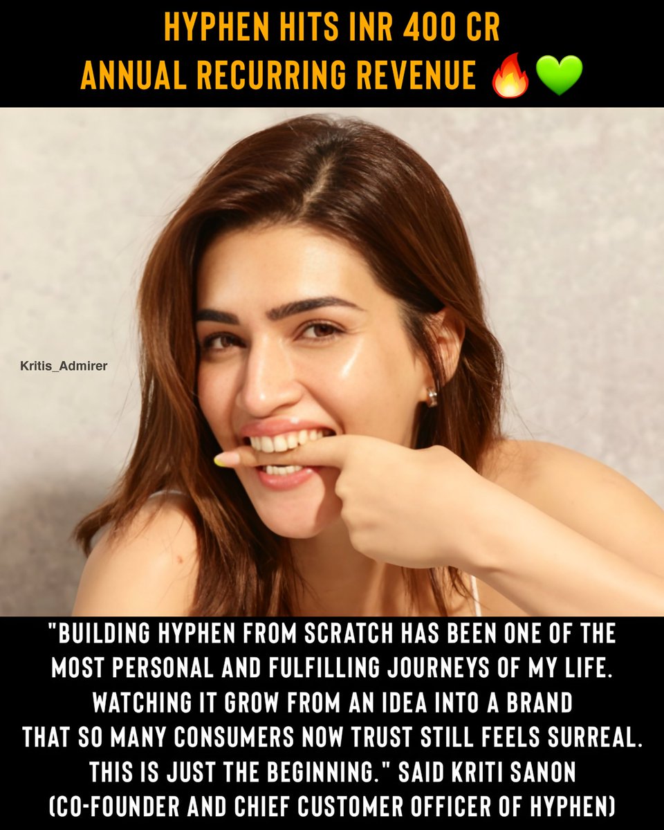 kritis_admirer's tweet photo. Kriti Sanon's HYPHEN now delivers to 19K+ pin codes & has grown from 1M to 4M customers in a year! In just 12 months, it added INR 300 crore to its gross revenue, following an INR 100 crore gross in its debut year. It's redefining success in a crowded market π―β¨
#KritiSanon https://t.co/knTP0nF9ri