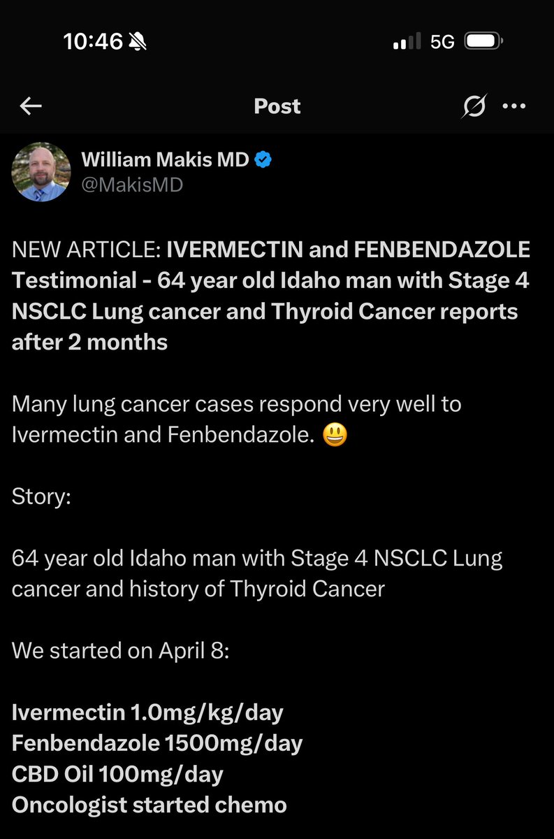 Dr John: Authentic X MD (@authenticdrjohn) on Twitter photo #Noncologist Makis at his snake oil salesman best (worst)
Note Oncologist also started chemo that he only mentions in passing
Making false claims and locking comments like a coward
<a href="/DrJanKirsch/">Jan Kirsch, M.D., M.P.H.</a> any input on this? #Noncologist Makis at his snake oil salesman best (worst)
Note Oncologist also started chemo that he only mentions in passing
Making false claims and locking comments like a coward
<a href="/DrJanKirsch/">Jan Kirsch, M.D., M.P.H.</a> any input on this?