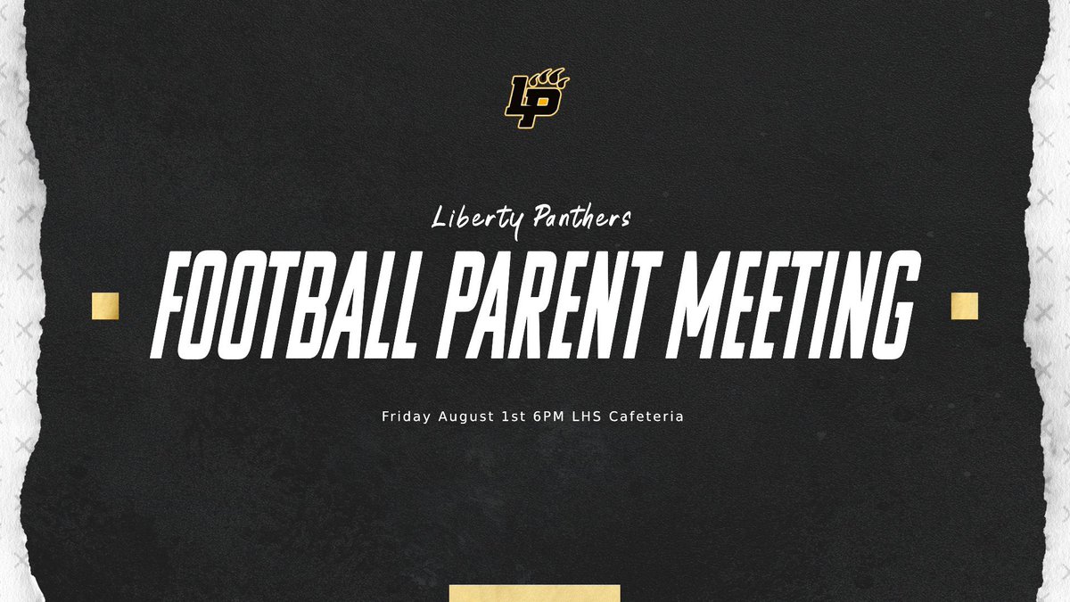Reminder: our football Parent Meeting is scheduled for this Friday, August 1st at 6pm in the LHS cafeteria.
#GROW📈 #BEAPANTHER🐾