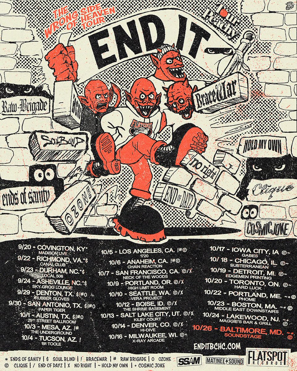 END IT (@enditbchc) on Twitter photo We’re going out on our first Full US Headline Tour this Fall w/ a bunch of our friends.
Tickets on sale this Friday August 1st at 10AM Local Time at enditbchc.com - see you there
Artwork by: <a href="/youthxenergy/">Y҉O҉U҉T҉H҉ 🤝E҉N҉E҉R҉G҉Y҉</a> We’re going out on our first Full US Headline Tour this Fall w/ a bunch of our friends.
Tickets on sale this Friday August 1st at 10AM Local Time at enditbchc.com - see you there
Artwork by: <a href="/youthxenergy/">Y҉O҉U҉T҉H҉ 🤝E҉N҉E҉R҉G҉Y҉</a>