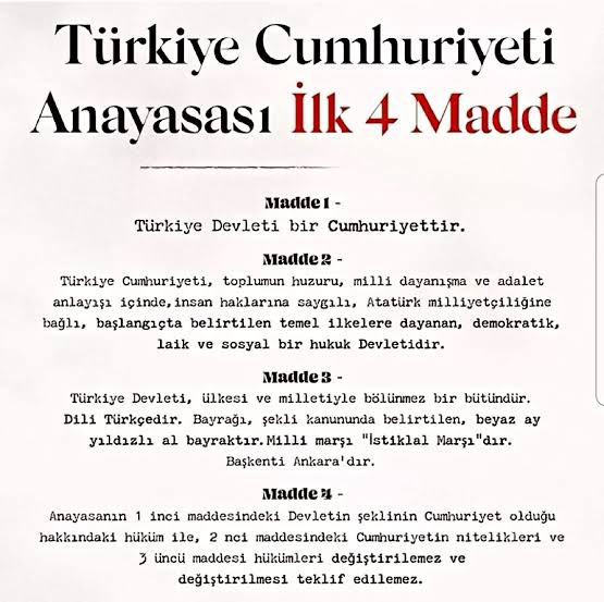 Türkiye Cumhuriyeti Anayasanın ilk 4, 42. ve 66. Maddelerini canımız pahasına savunacağız. 
Demokrasi ve hukuk, Anayasa çerçevesinde özgürdür. 
Türk milleti özerklik, federasyon gibi sevr projelerine geçit vermeyecektir. 
NE MUTLU TÜRKÜM DİYENE 🇹🇷🇹🇷
#CHPKomisyonaKatılma