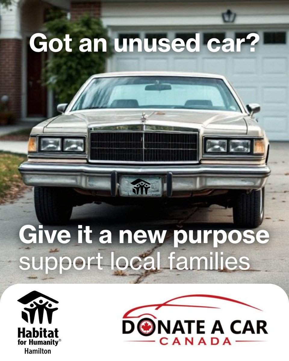 Habitat Hamilton (@habitathamilton) on Twitter photo Got an unused car? Donate it with free towing (Canada-wide) and help us build homes in #Hamilton! <a href="/DonateCarCanada/">Donate A Car Canada</a> makes it easy.
Learn more: habitathamilton.ca/donate-your-ve…
#DonateYourCar #VehicleDonation Got an unused car? Donate it with free towing (Canada-wide) and help us build homes in #Hamilton! <a href="/DonateCarCanada/">Donate A Car Canada</a> makes it easy.
Learn more: habitathamilton.ca/donate-your-ve…
#DonateYourCar #VehicleDonation