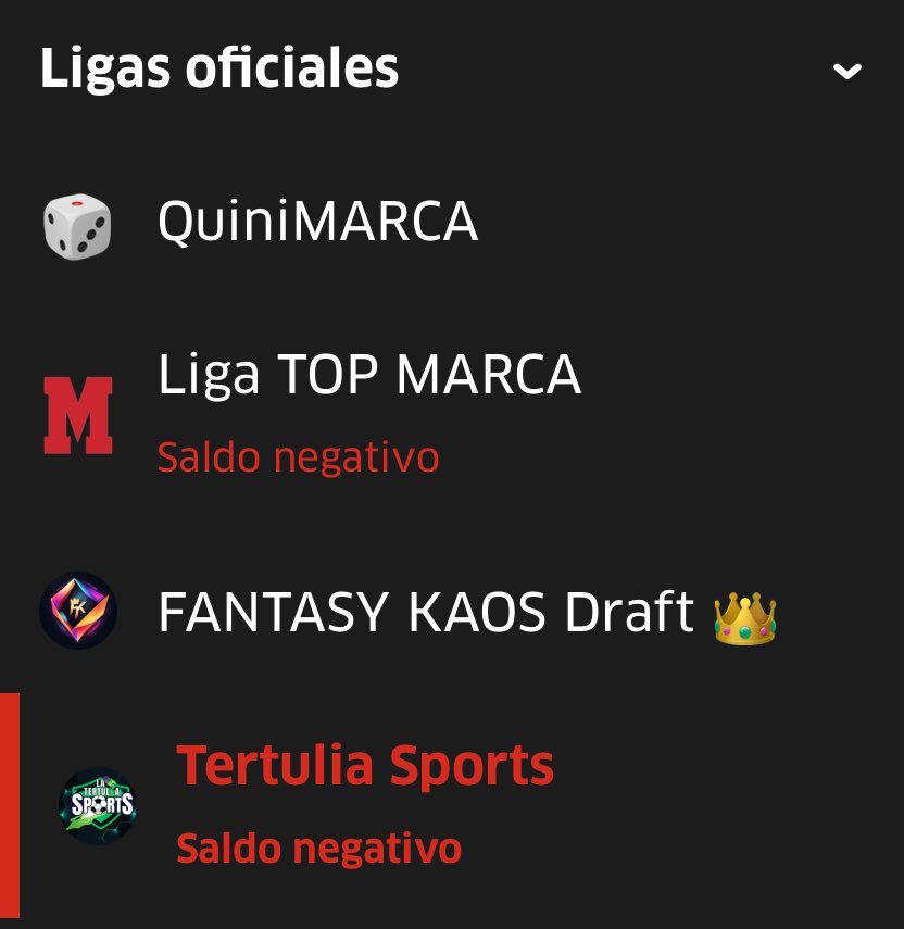💥 Nuestra Liga Pública en <a href="/FantasyMarca/">Movistar Fantasy MARCA</a> ya está aquí 💥

¿Quieres competir por unos premios de escándalo, como ir a la Gala Radio Marca y el acceso a la Máster League de nuestras ligas privadas? 🏆🤯

Esta ES TU LIGA 😎

🔗 Entra en este enlace: fantasy.marca.com/new-onboarding…