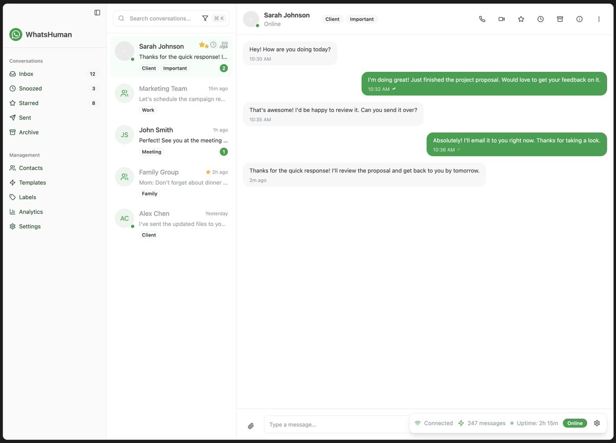 Pime Pardo (@pimepardo) on Twitter photo WhatsHuman... snooze, split inbox, inbox zero, snippet, AI, comments... every feature from <a href="/Superhuman/">Superhuman</a> to <a href="/WhatsApp/">WhatsApp</a>. 100 🤍 and will start building.
Any tips <a href="/rahulvohra/">rahulvohra</a>? WhatsHuman... snooze, split inbox, inbox zero, snippet, AI, comments... every feature from <a href="/Superhuman/">Superhuman</a> to <a href="/WhatsApp/">WhatsApp</a>. 100 🤍 and will start building.
Any tips <a href="/rahulvohra/">rahulvohra</a>?