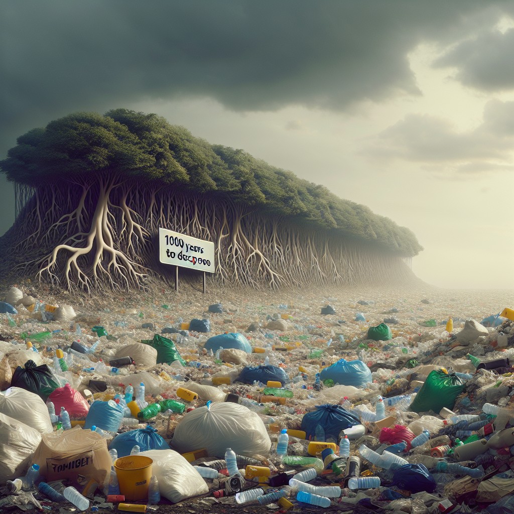 Le plastique peut prendre jusqu'à 1 000 ans pour se décomposer dans une décharge, contribuant ainsi à la pollution à long terme.