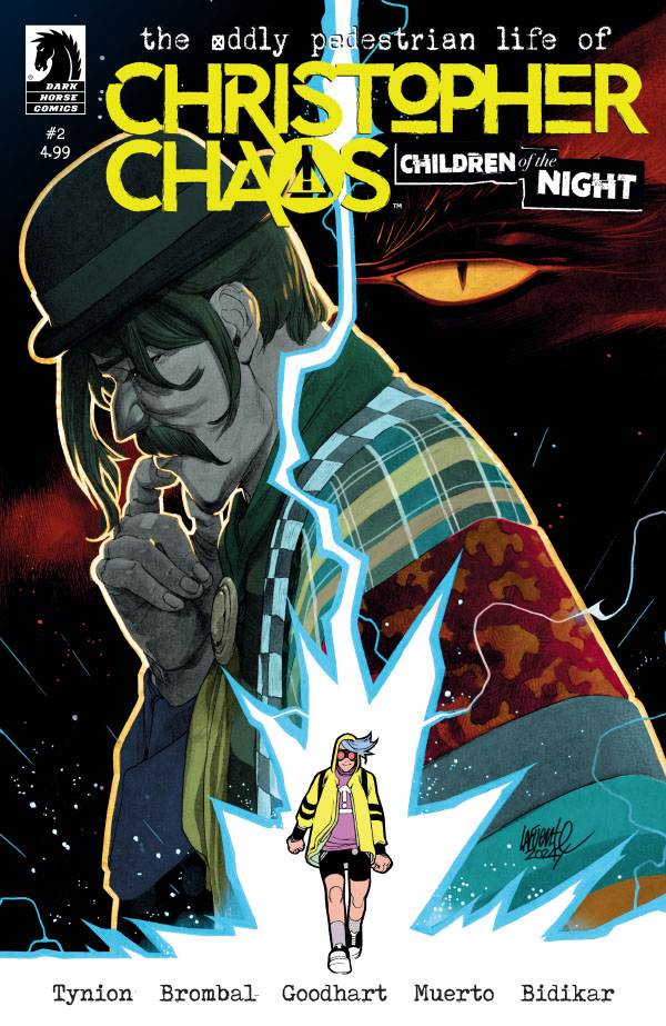 The story of Christopher Chaos continues in The Oddly Pedestrian Life of Christopher Chaos: Children of the Night #2, new today! Details: bit.ly/45cfU0W

By <a href="/JamesTheFourth/">James Tynion IV</a>, <a href="/TateBrombal/">Tate Brombal</a> <a href="/IsaacGoodhart/">Isaac Goodhart</a>, <a href="/pollomuerto/">Miquel Muerto</a>, <a href="/adityab/">Aditya Bidikar</a>, with covers from <a href="/noahdeaart/">Noah Dao</a> and