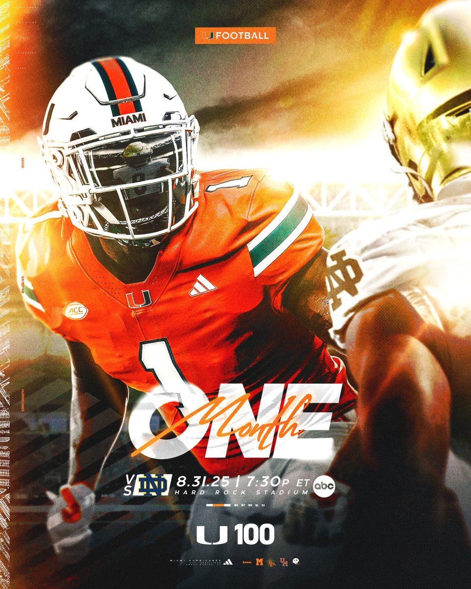 ONE. MORE. MONTH.

Tickets: canes.news/1MonthTillND25