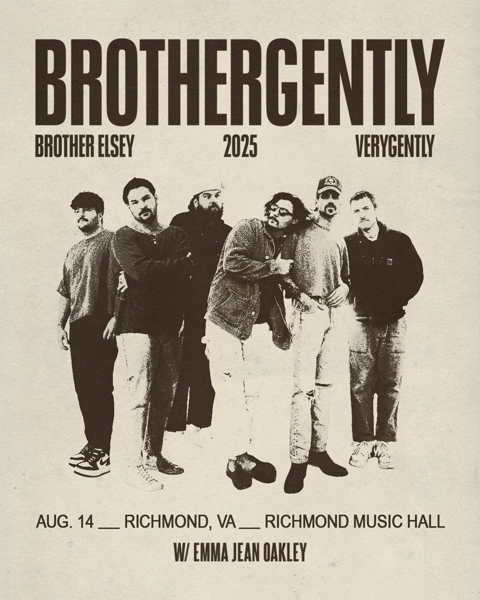 August 14th - Brother Elsey and verygently play Richmond Music Hall with support from Emma Jean Oakley! Get your tickets now in our link in bio or in person at @Plan9music 🎟️ ⚡