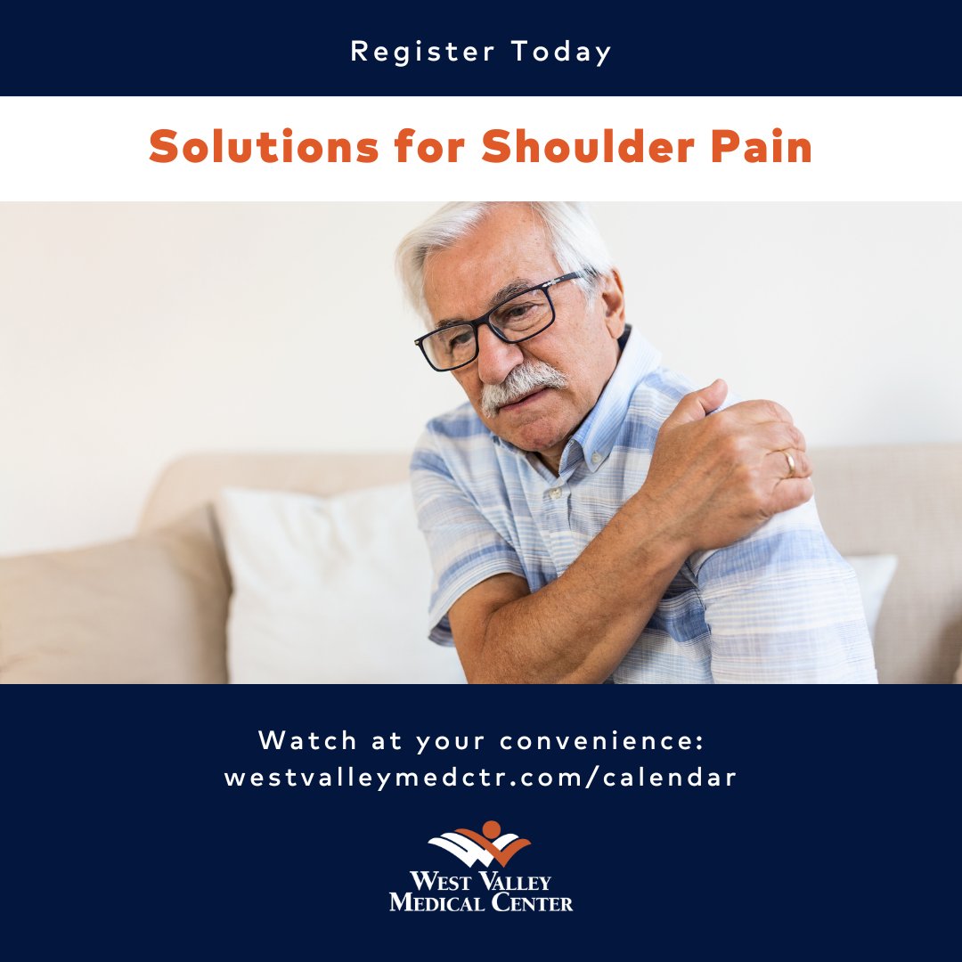 Dr. Michael Daines presents an #OnDemand seminar on solutions for shoulder pain and talks about advancements when it comes to caring for the shoulder.

View it here: westvalleymedctr.com/calendar/?keyw…