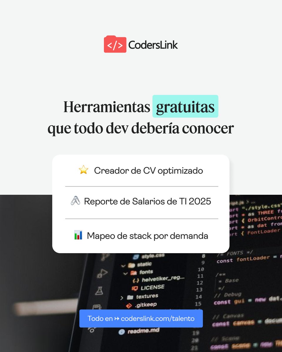 coderslink's tweet image. Tu perfil también necesita estrategia.

Si no sabes vender tu experiencia, te estás quedando corto. 📌

Usa estas herramientas gratuitas para destacar y avanzar → bit.ly/4eJ8feR

#EstrategiaProfesional #PotenciaTuPerfil #CarreraConPropósito #ImpulsaTuCarrera