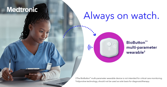 SunshineAndFire's tweet photo. Patient monitoring is changing, and continuous remote patient monitoring can help identify adverse trends and help clinicians intervene earlier. Learn how the BioButton®* multi-parameter wearable† can help. https://t.co/YTskChPKPZ #MedtronicEmployee https://t.co/lukecVPXWn