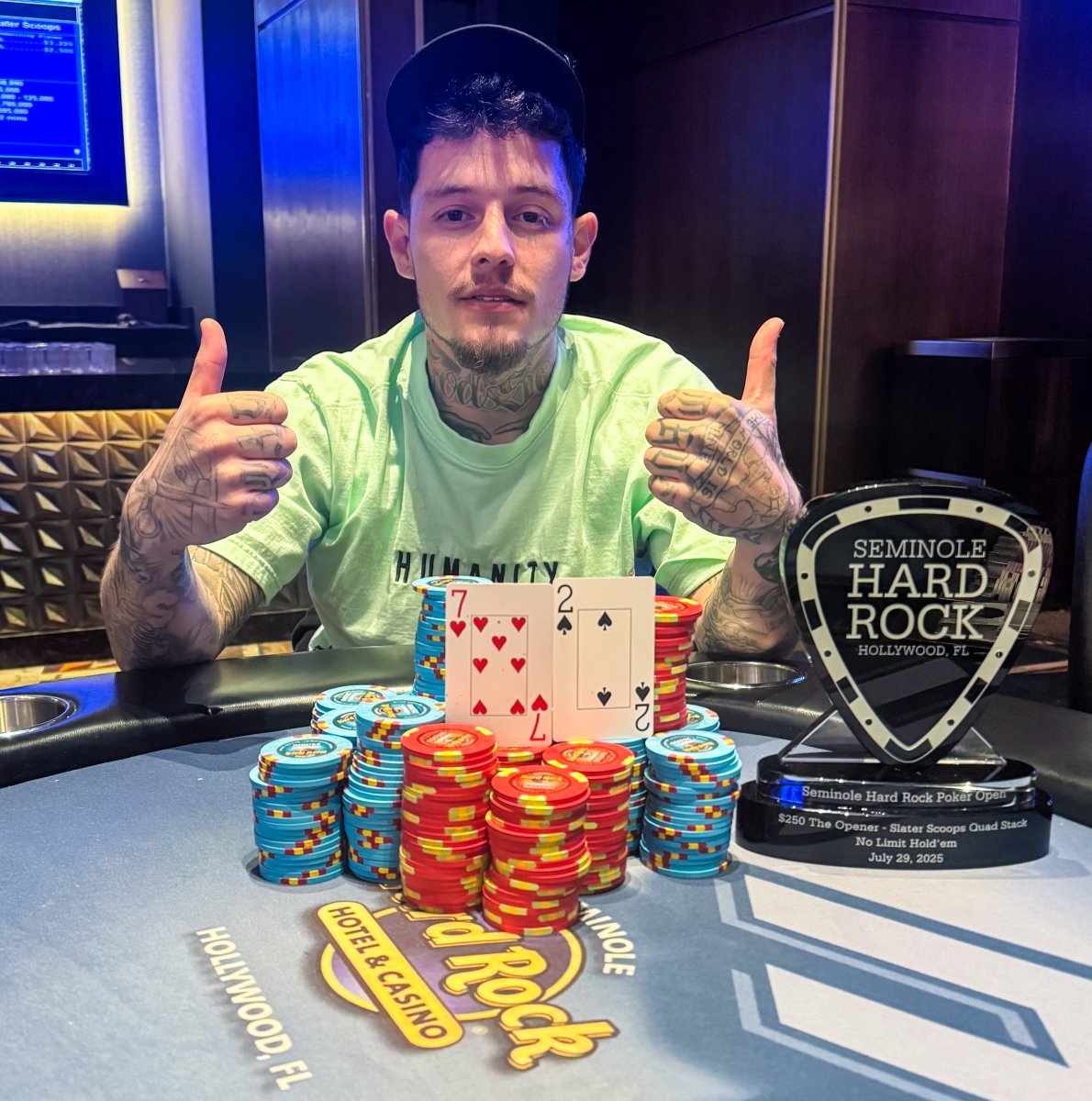 We kicked off the 2025 SHRPO series with the $250 Slater Scoops Quad Stack, which drew 519 entries to set the record for the biggest single-day tournament field in our Poker Room!

Sebastian Espinoza took the title for $11,355. Congrats!

Results: ow.ly/UJBS50Wxo6j