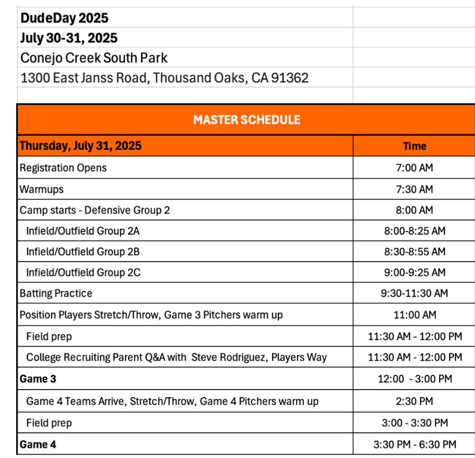 Looking forward for <a href="/DudeDayBaseball/">Dude Day Baseball Camps</a>, I will be playing  two-way on July 31st game 3 at noon. <a href="/PrepBaseballHI/">Prep Baseball Hawaii</a> <a href="/tate_caraway/">Tate Caraway</a>