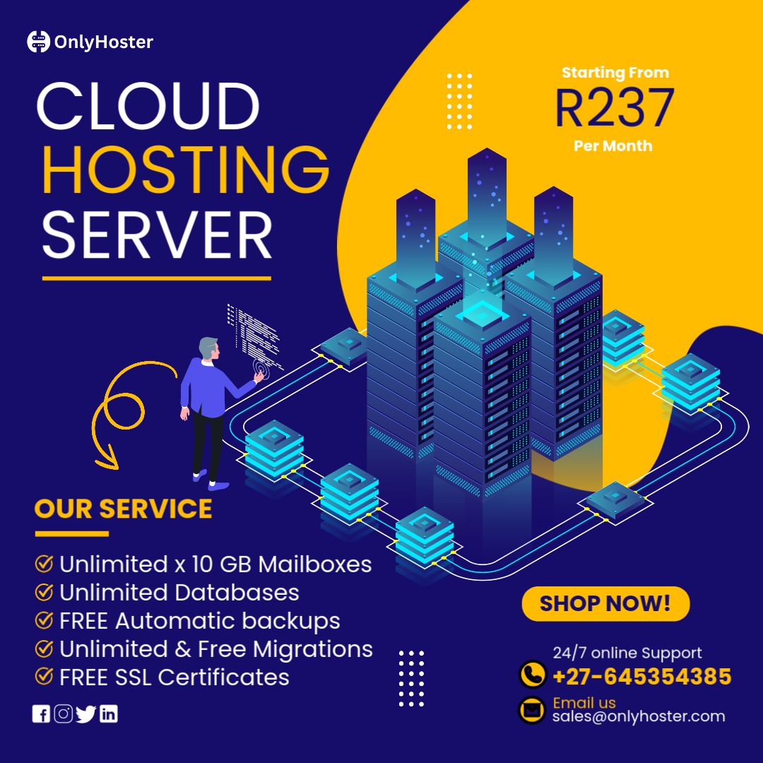 onlyhoster's tweet photo. 🚀 Elevate your web presence with Only Hoster!
Get unlimited mailboxes, databases, FREE backups, migrations &amp; SSL. Fast, secure, and reliable hosting for all!
🌐 https://t.co/FQ879VkmC1
📞 +27-645354385 | +91-8433159309
#CloudHosting #WebHosting #OnlyHoster #FreeSSL #SouthAfrica https://t.co/lzC5X9PfFr