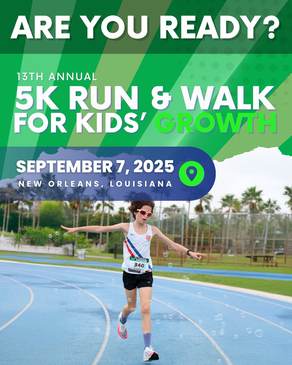 Human Growth Foundation (@humangrowth_fnd) on Twitter photo Join us for HGF’s 13th Annual 5K Run & Walk for Kids’ Growth.💚
🔗 runwalkforkidsgrowth.org
🤝 With the Department of Endocrinology & Diabetes at <a href="/manfamchildrens/">Manning Family Children's</a>
🗓️ September 7
⏰ 7:30 – 10:00 AM
📍 Audubon Park, New Orleans
#NolaEvents Join us for HGF’s 13th Annual 5K Run & Walk for Kids’ Growth.💚
🔗 runwalkforkidsgrowth.org
🤝 With the Department of Endocrinology & Diabetes at <a href="/manfamchildrens/">Manning Family Children's</a>
🗓️ September 7
⏰ 7:30 – 10:00 AM
📍 Audubon Park, New Orleans
#NolaEvents
