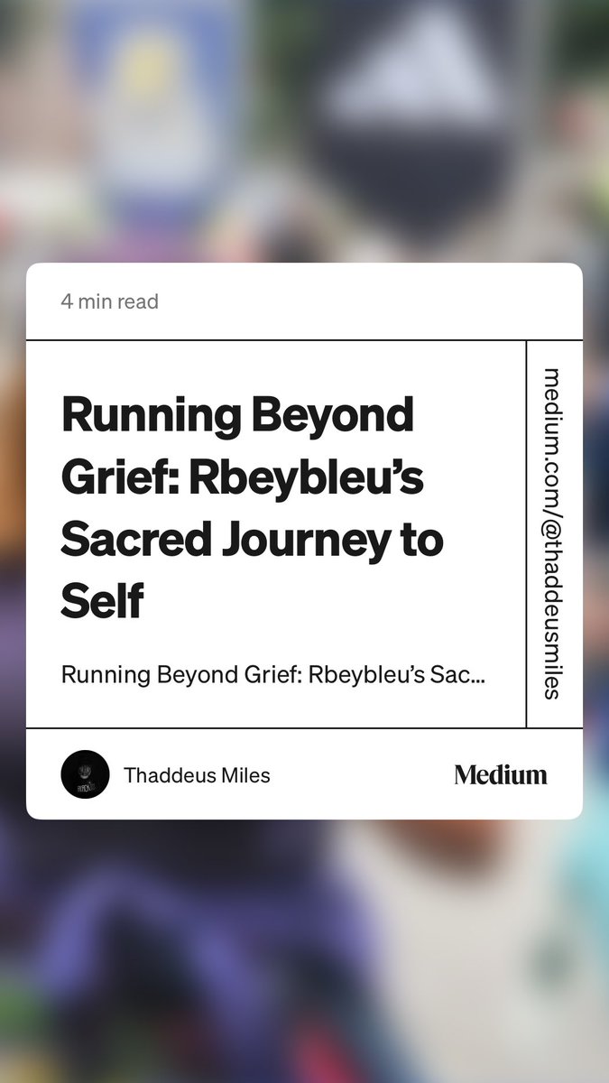 Sifublack's tweet image. Keep pushing. Don’t stop. Won’t stop. We cried together—but not out of defeat. We cried because healing walked into the room and made space for both of us. I Loved writing Read Rbeybleu’s powerful story, 

#RunningWithJoy #HealingInMotion #BlackJoyWarrior medium.com/@thaddeusmiles…