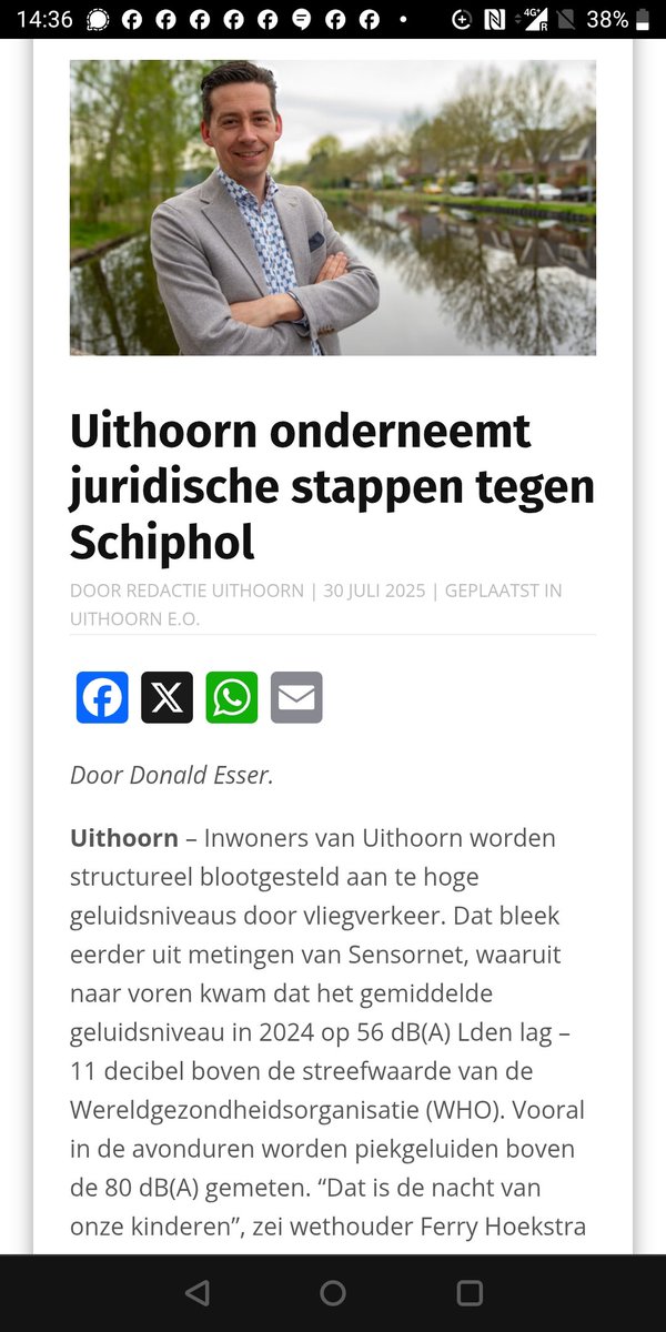 Inwoners van Uithoorn worden structureel blootgesteld aan te hoge geluidsniveaus door vliegverkeer meerbode.nl/uithoorn-onder…