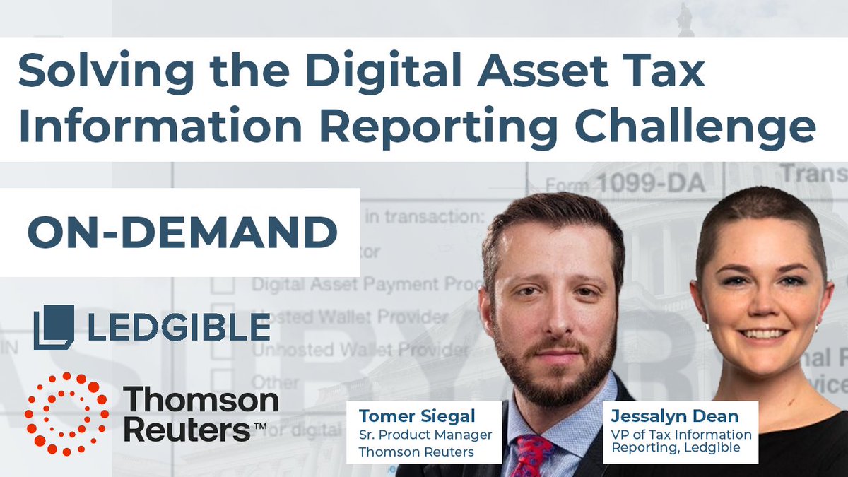 Ledgible | Digital Asset Tax, Accounting, & Data (@ledgiblecrypto) on Twitter photo ON-DEMAND WEBINAR: Understand the latest digital asset reporting regulations with Ledgible and <a href="/thomsonreuters/">Thomson Reuters</a>
bit.ly/45OazNa #crypto #tax #accounting #compliance #regulations #treasury #irs #finance ON-DEMAND WEBINAR: Understand the latest digital asset reporting regulations with Ledgible and <a href="/thomsonreuters/">Thomson Reuters</a>
bit.ly/45OazNa #crypto #tax #accounting #compliance #regulations #treasury #irs #finance