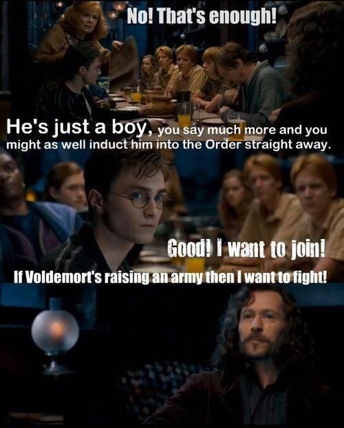 6 August 1995: Harry wanted to join the Order of the Phoenix in order to fight Voldemort, but the adults wouldn't let him. 

“Good! I want to join! If Voldemort’s raising an army, then I want to fight.”