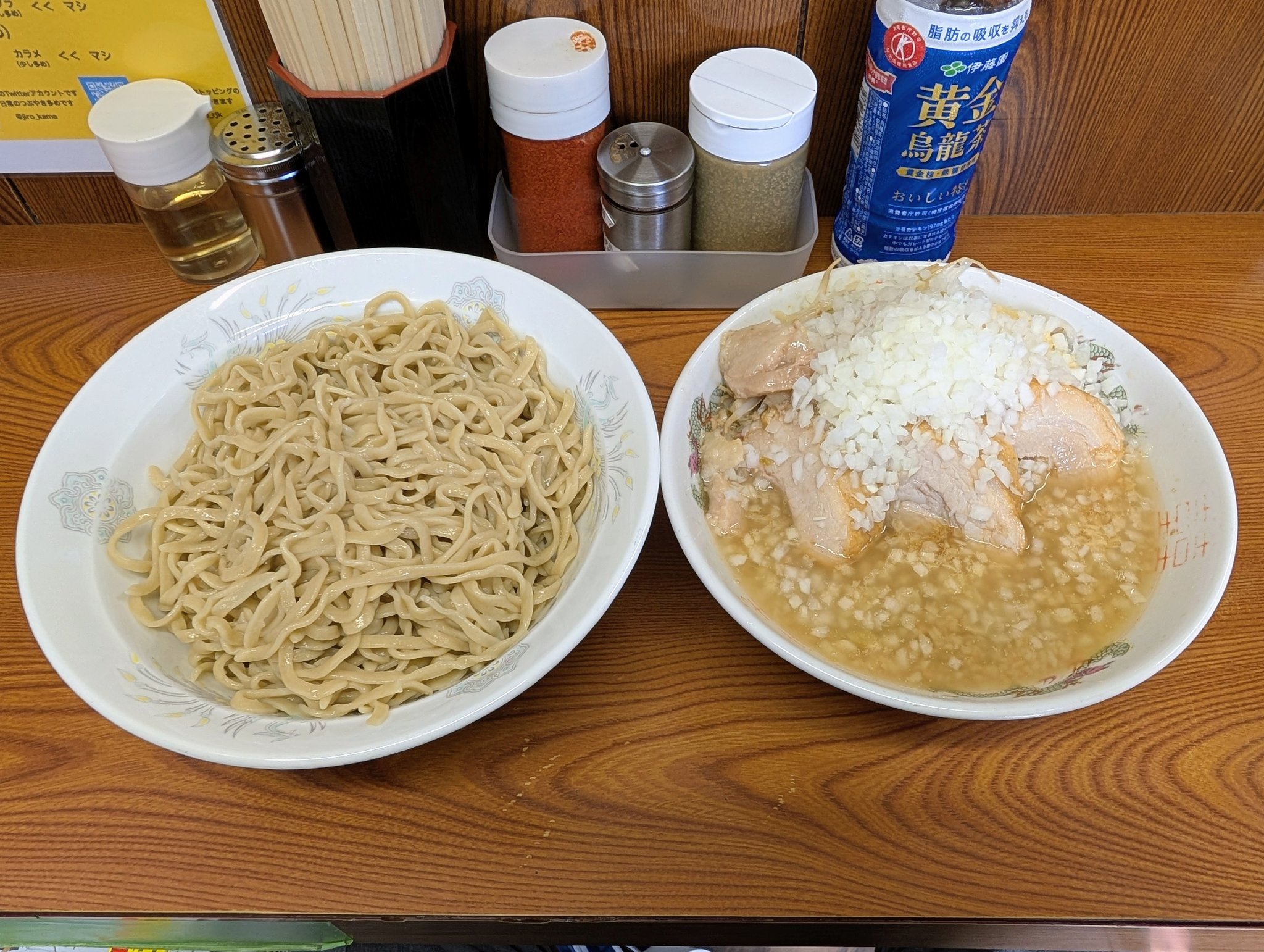 らーめん つけ麺 看板 Tsukasa.K | 🍜96 ラーメン鬼山さま豚つけ麺1050円400g