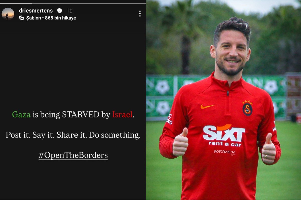Dires Mertens Supporting Palestine via IG:

Gaza is being starved by Israel  🇵🇸♥️
