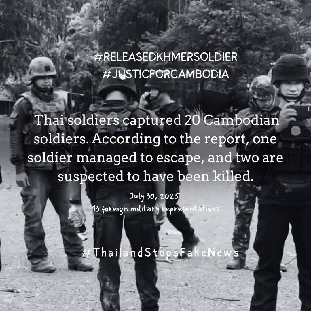 plays_jacky's tweet photo. Thailand has broken the ceasefire agreement by capturing 20 of Cambodian soldiers. Such actions violate peace and trust, escalating tensions unnecessarily.
#ExposeThailandLies 
#ReleaseCambodianSoldiers 
#JusticeForCambodia https://t.co/qN0nVhvjT7