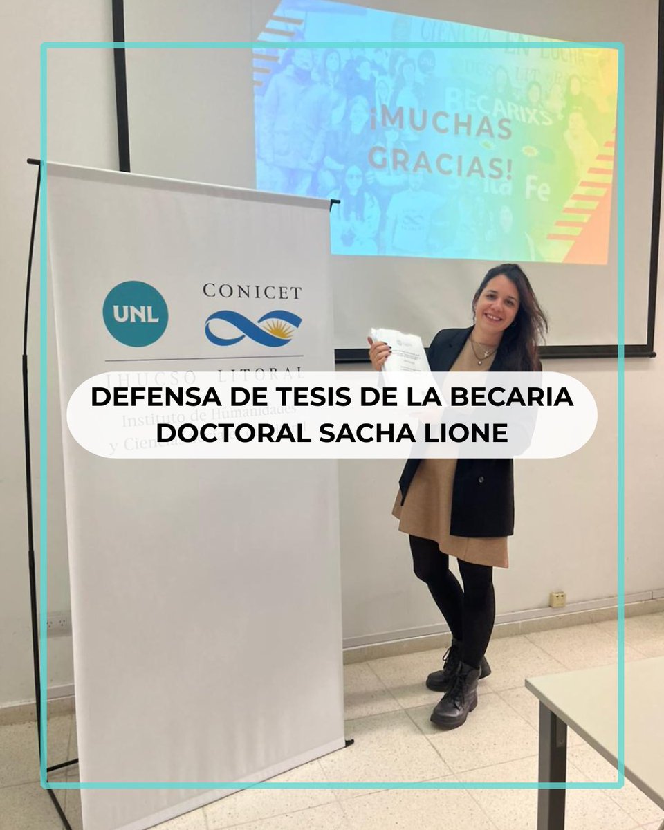 🎓 Defensa de tesis doctoral de la becaria Sacha Lione 

👏 Desde el IHuCSo Litoral, felicitamos a la nueva Doctora en Estudios Sociales 

ihucso.conicet.gov.ar/defensa-de-tes…