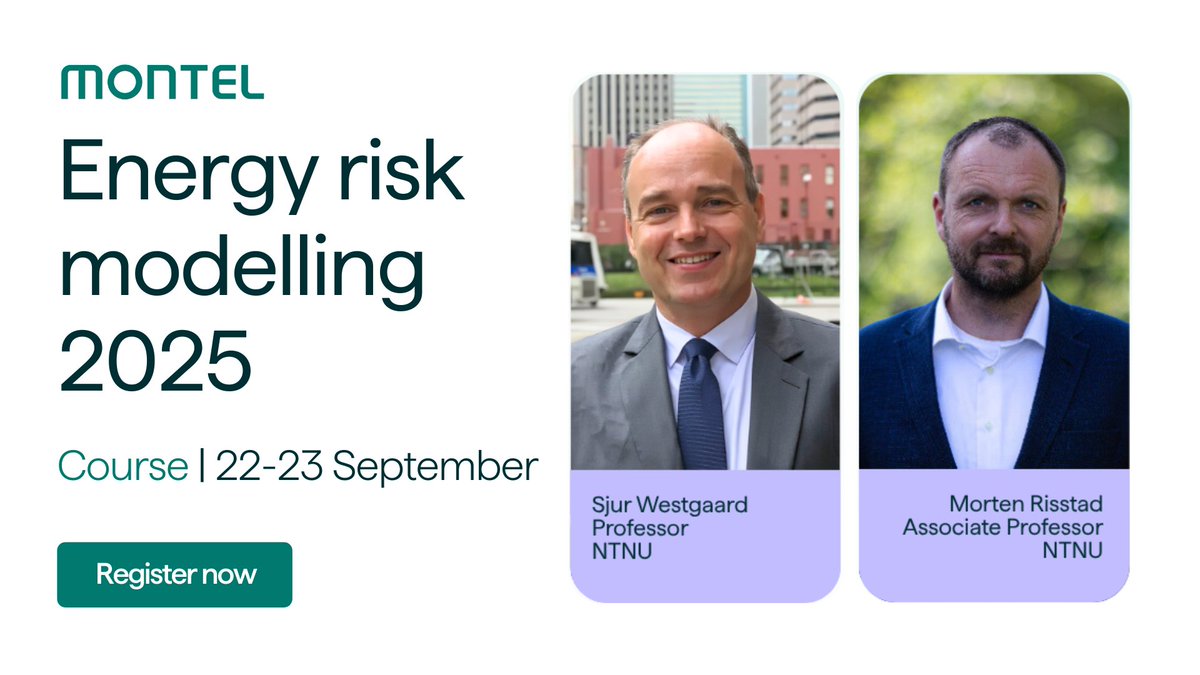 Energy risk modelling 2025

🗓️ 22–23 September 2025 | 🕘 09:00–16:00 CET | 💻 Live Online

This two-day training offers finance and risk professionals in the energy sector a comprehensive overview of corporate risk management. It combines foundational theory with advanced
