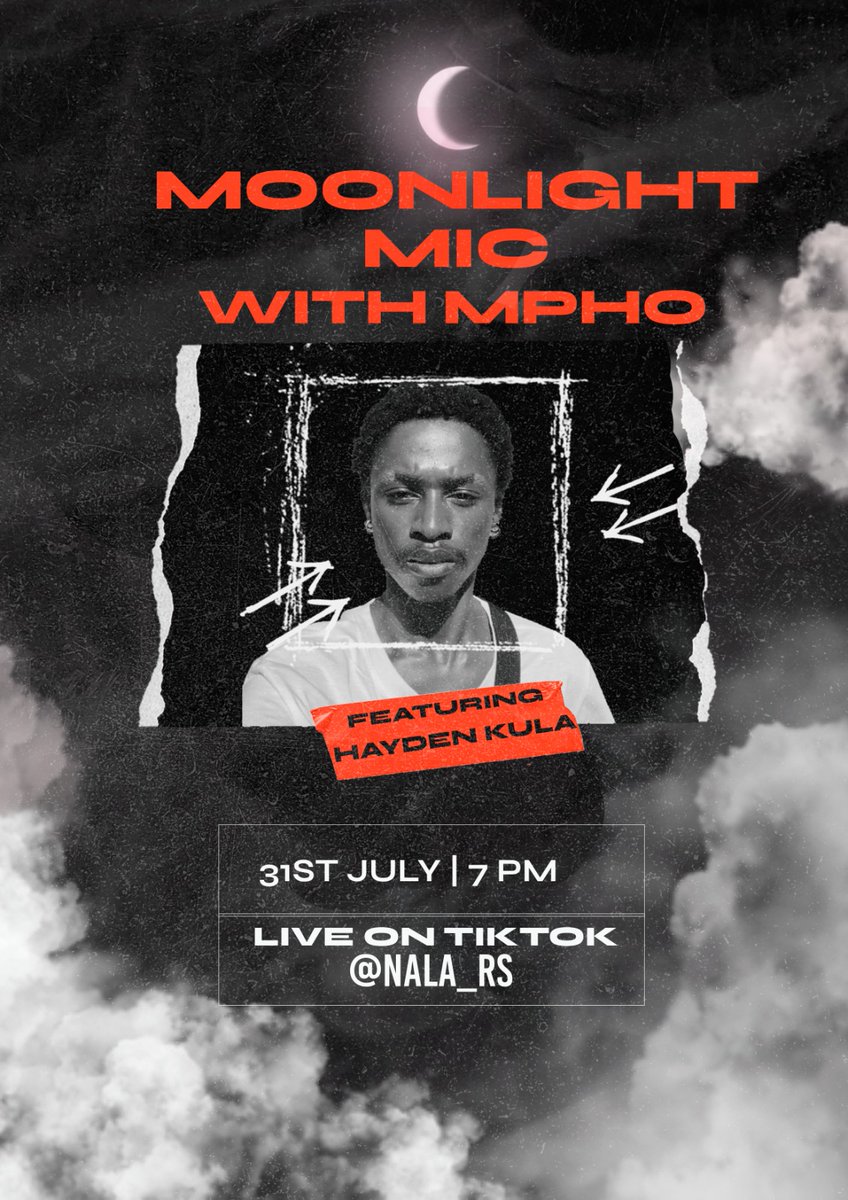 Y’all know the drill — it’s the last week of the month, and we’re closing it off with another epic edition of #MoonlightMicWithMpho 🔥✨
This Thursday, 31st, we’re bringing the heat with @clear_as_fire  and <a href="/haydenkula/">hayden kula</a> .
You don’t wanna miss it! Are you ready? 🎤🌙
#blackboymagic