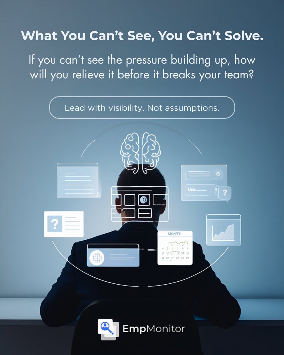Unseen pressure builds in silence.
When work stays invisible, stress quietly grows.
Clarity gives teams confidence, direction, and peace of mind.
It’s not about control. It’s about care.
How are you handling the stress in your team?
Discover how empmonitor.com can help!