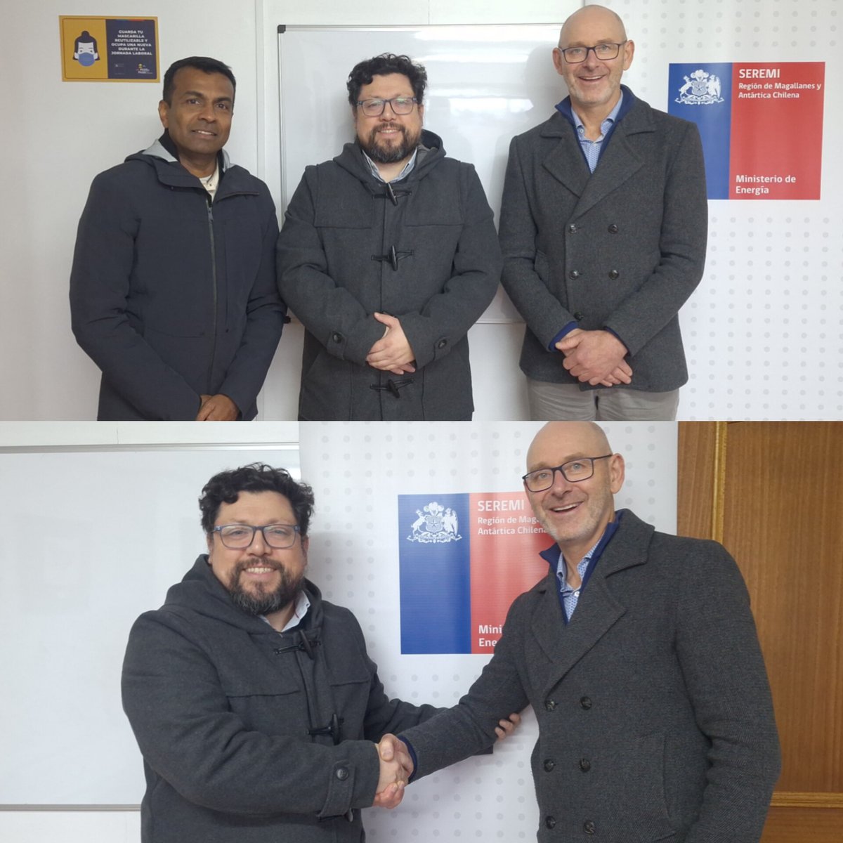 🫱🏻‍🫲🏽 Ayer el Seremi de Energía Magallanes, Sergio Cuitiño, sostuvo una fructífera reunión con el Embajador de Australia en Chile y Ecuador, Andrew Martin, para conversar sobre energías limpias e hidrógeno verde en base a la energía, temas comunes entre Chile y el país oceánico 🇦🇺🇨🇱