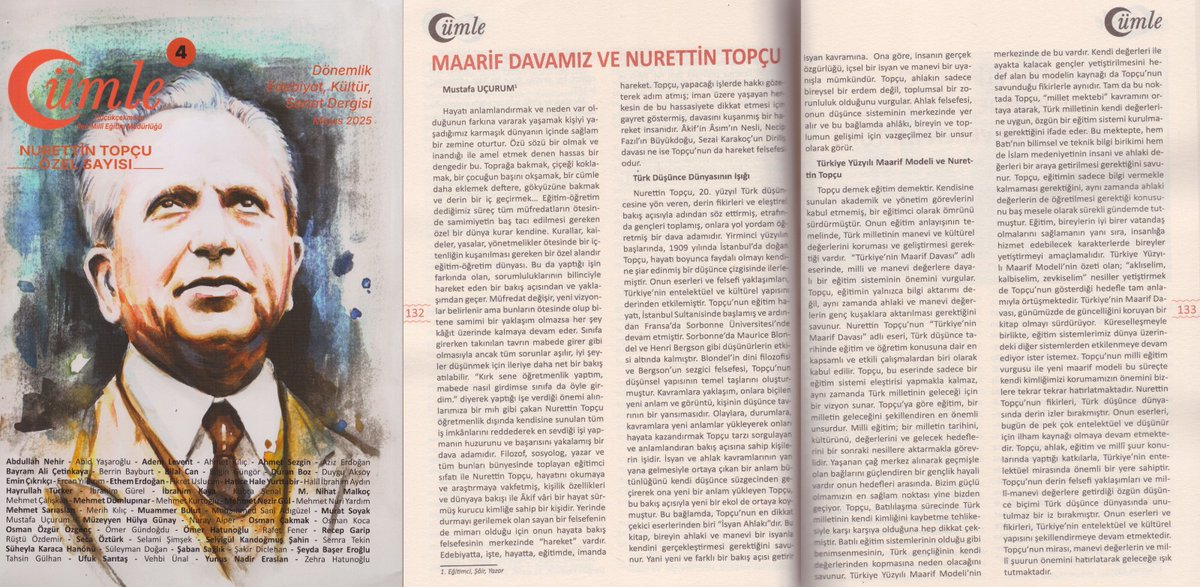 Cümle dergisi Nurettin Topçu özel sayısında Maarif Davamız ve Nurettin Topçu yazımla yer aldım. 

<a href="/CumleDergisi/">Cümle Dergisi</a>