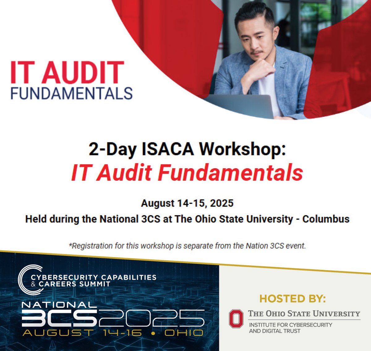 𝟮-𝗗𝗮𝘆 𝗜𝗦𝗔𝗖𝗔 “𝗜𝗧 𝗔𝘂𝗱𝗶𝘁 𝗙𝘂𝗻𝗱𝗮𝗺𝗲𝗻𝘁𝗮𝗹𝘀” 𝗪𝗼𝗿𝗸𝘀𝗵𝗼𝗽, 𝗔𝘂𝗴 𝟭𝟰-𝟭𝟱!
This two-day course introduces learners to the principles and practices of IT auditing. 𝗥𝗲𝗴𝗶𝘀𝘁𝗲𝗿 𝗳𝗼𝗿 𝘁𝗵𝗲 𝗜𝗧 𝗔𝘂𝗱𝗶𝘁 𝗪𝗼𝗿𝗸𝘀𝗵𝗼𝗽 …ionalcyberwatchcenter.wildapricot.org/event-6273944