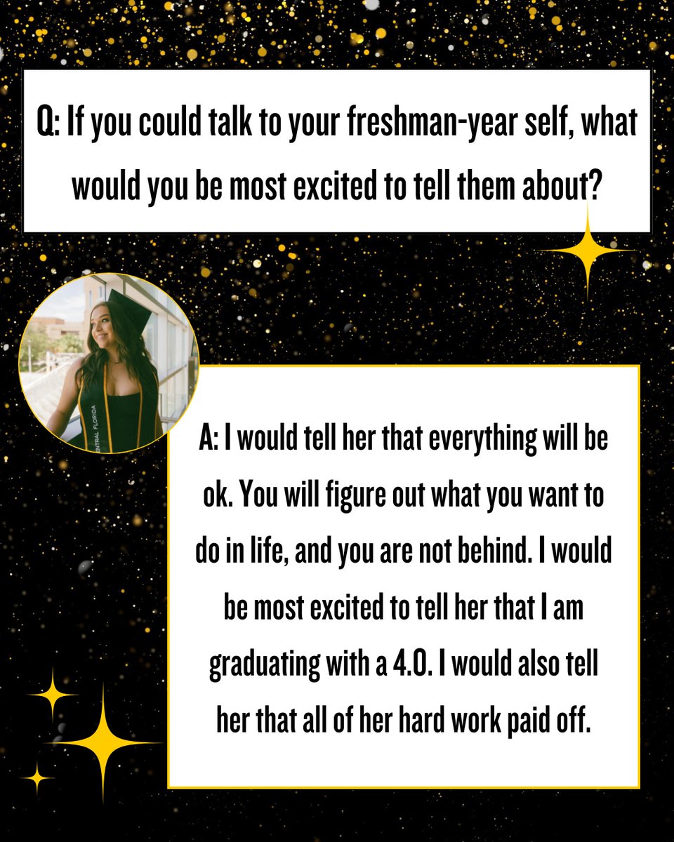 Meet Jayla Rodriguez-Benitez from the School of Communication Sciences and Disorders! 🎓 She is graduating with a bachelor’s degree in communication sciences and disorders and will begin pursuing her master’s in the same field this fall. Congratulations, Jayla! ⭐🖤 #UCFGrad