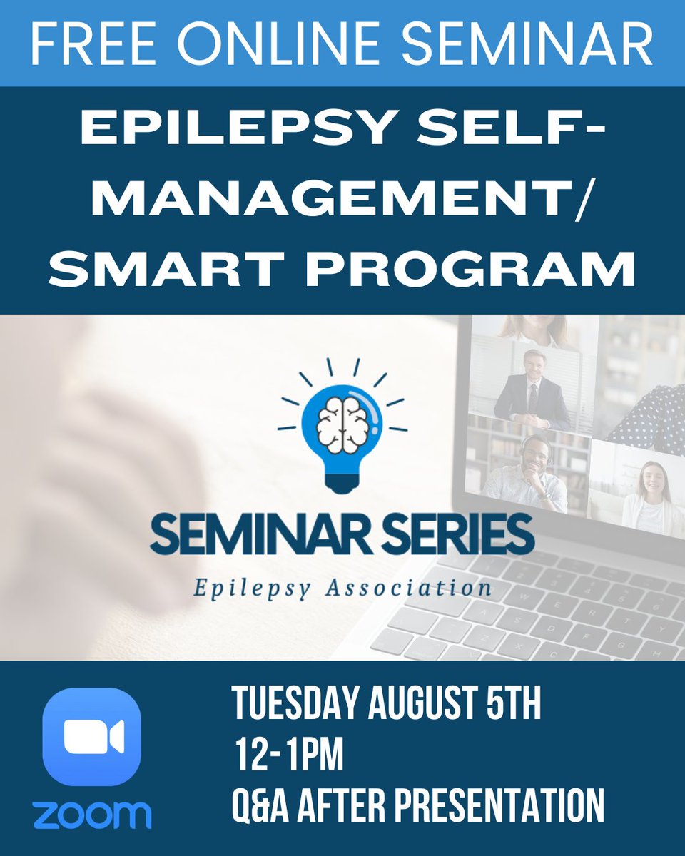 Join us next Tuesday at noon EST to for a free online seminar to learn what you can do to manage your #seizures and #epilepsy symptoms. Epilepsy researcher Dr. Martha Sajatovic will discuss these tactics and the SMART program.

Sign up here: weblink.donorperfect.com/2025seminarser…