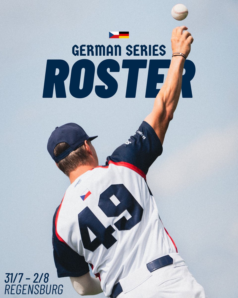 baseballczech_'s tweet image. To Germany with this twenty-four men! 👊🏻🇨🇿 Pavel Chadim nominated 11 pitchers and 13 position players for the German Series, including overseas returnee Willie Escala and rookie Max Prejda. 😮‍💨

#baseballczech #germanseries