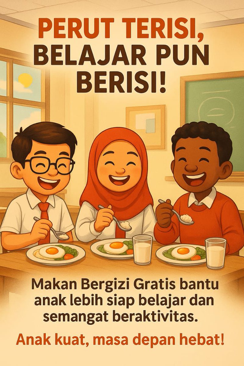 Program Makan Bergizi Gratis hadir untuk penuhi kebutuhan gizi anak sejak dini, meningkatkan kesehatan dan daya saing generasi muda. Langkah nyata menuju Indonesia Emas 2045!
#MakanBergiziGratis #GenerasiSehat #IndonesiaEmas