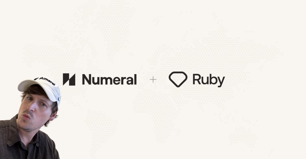 Nate Matherson (@natematherson) on Twitter photo Hahah… what? 7 <a href="/ycombinator/">Y Combinator</a> founders now work at <a href="/NumeralTax/">Numeral</a>....
Numeral acquired the <a href="/SpendRuby/">Ruby</a> team today. And I’m so excited to be working with <a href="/ShariarK8/">Shariar Kabir</a>, <a href="/jordanyaqoob/">Jordan Yaqoob</a>, and <a href="/_AceroM/">Miguel Acero</a>.
Numeral is a special place. I joined ~9 months ago, and I can honestly say that I’ve Hahah… what? 7 <a href="/ycombinator/">Y Combinator</a> founders now work at <a href="/NumeralTax/">Numeral</a>....
Numeral acquired the <a href="/SpendRuby/">Ruby</a> team today. And I’m so excited to be working with <a href="/ShariarK8/">Shariar Kabir</a>, <a href="/jordanyaqoob/">Jordan Yaqoob</a>, and <a href="/_AceroM/">Miguel Acero</a>.
Numeral is a special place. I joined ~9 months ago, and I can honestly say that I’ve