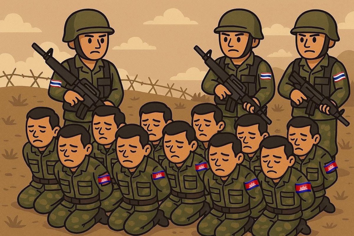 janeurluv's tweet photo. Thailand has breached the ceasefire agreement by detaining 20 Cambodian soldiers under the pretense of a handshake and group photo, and shooting two others whose conditions remain unknown.

FACT ABOUT CAMBODIA

#ExposeThailandLies https://t.co/qUQowEeyc8