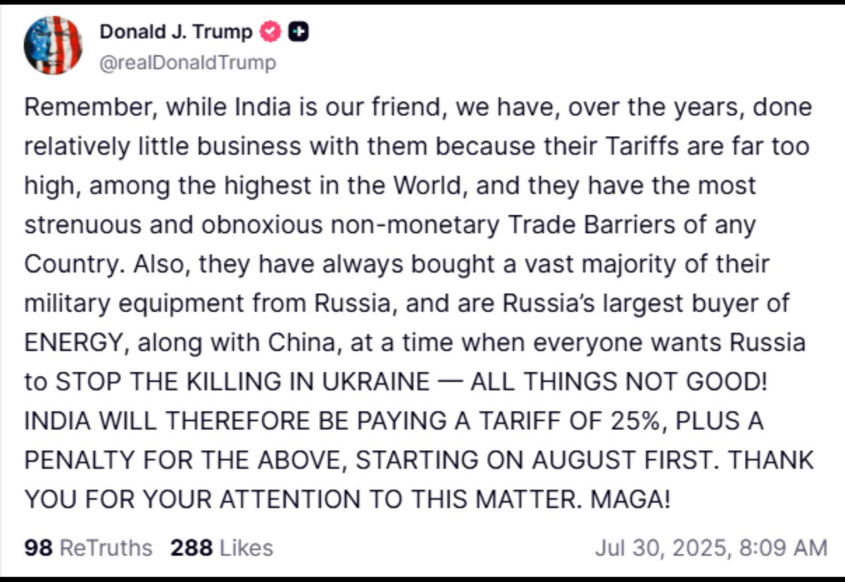 Back in February, when Modi visited Washington, nobody predicted that India would end up having to pay a higher tariff rate than Vietnam (20%) and Indonesia (19%). At the time, Indian officials believed, not unreasonably, that they had the inside track, that a deal would be